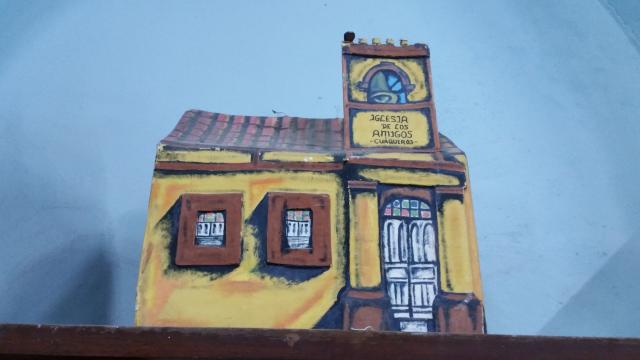 A painting of a Cuban Quaker church