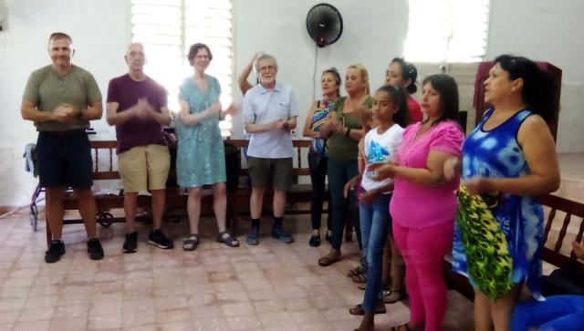 A group of Quakers inside a church building