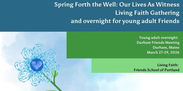 Event name and location with green and blue background