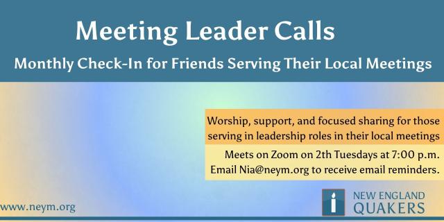 Banner image with Meeting Leader call meeting time also in text below.
