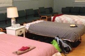 Beds in dormitory