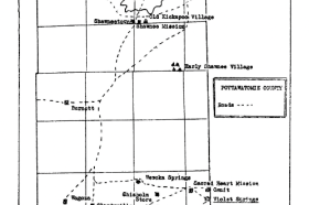 A map of early settlements in Pottamatowie County, Oklahoma